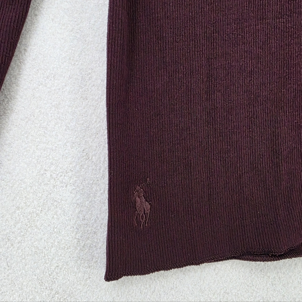 Polo Ralph Lauren Plum Stretch Blend Ribbed Turtleneck Women's Size Large - Picture 2 of 9